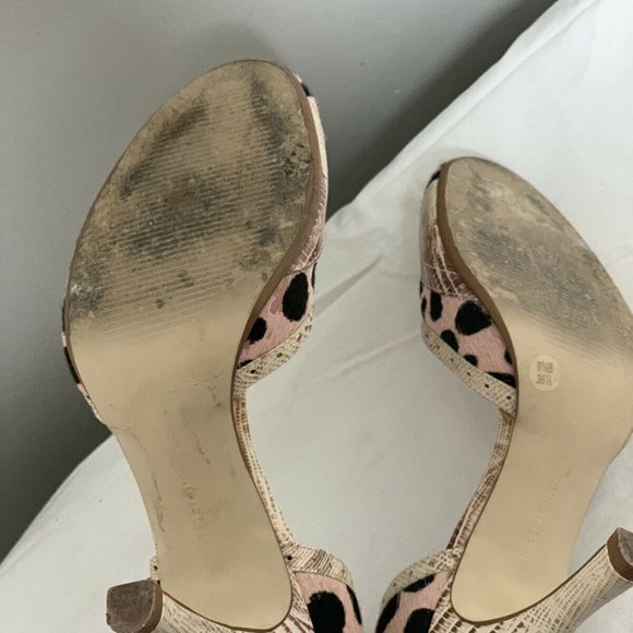 BCBG Girls Pink Leopard Pony Hair Heel Sz6 - Picture 7 of 7